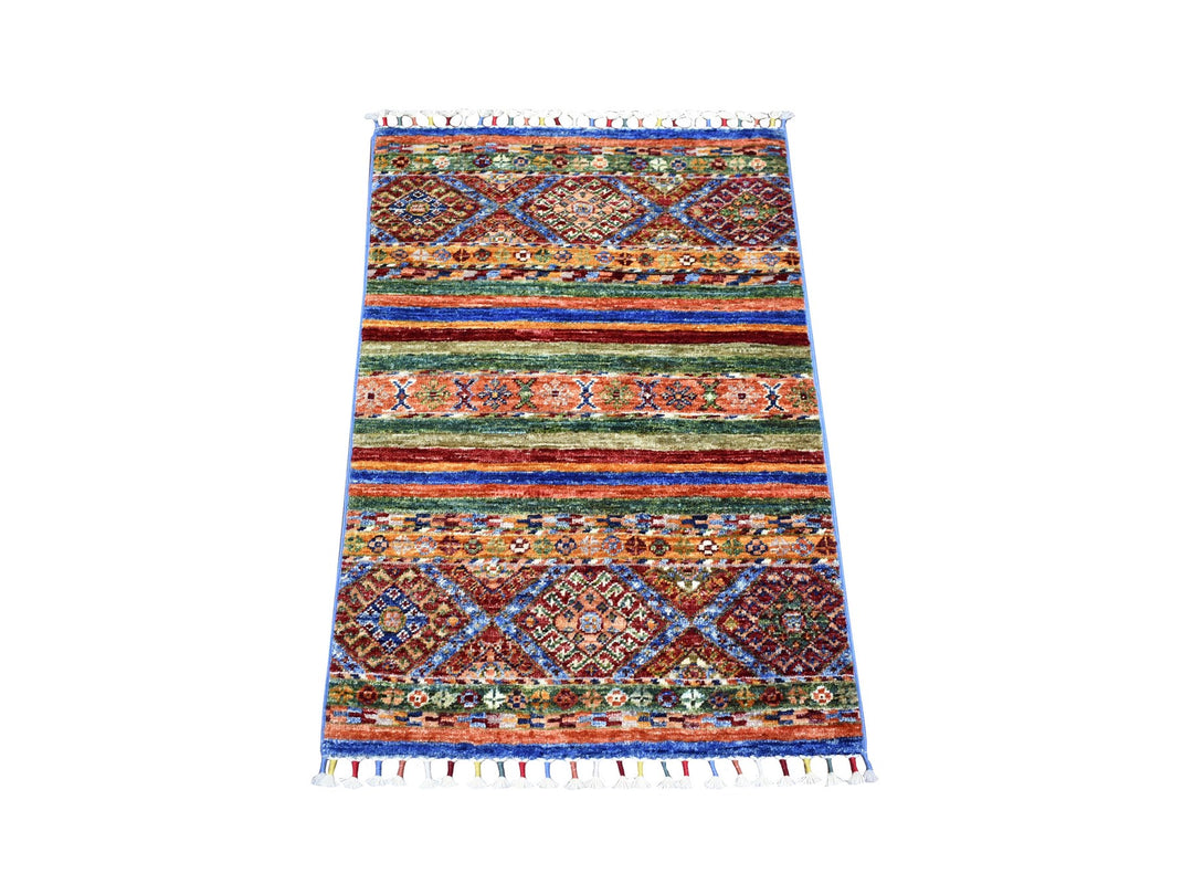 2'0" x 3'2" New Hand Knotted Multicolored Wool Rectangle Oriental Rug - MOA10271664