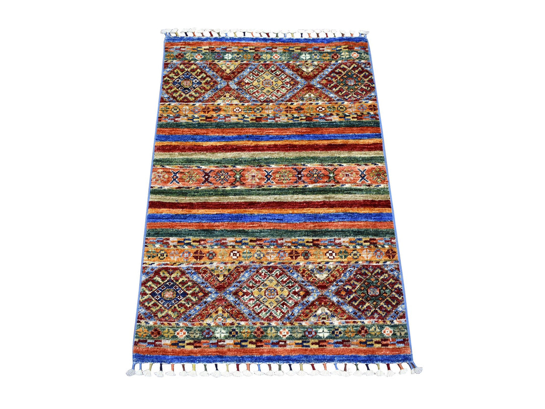 2'0" x 3'2" New Hand Knotted Multicolored Wool Rectangle Oriental Rug - MOA10271668