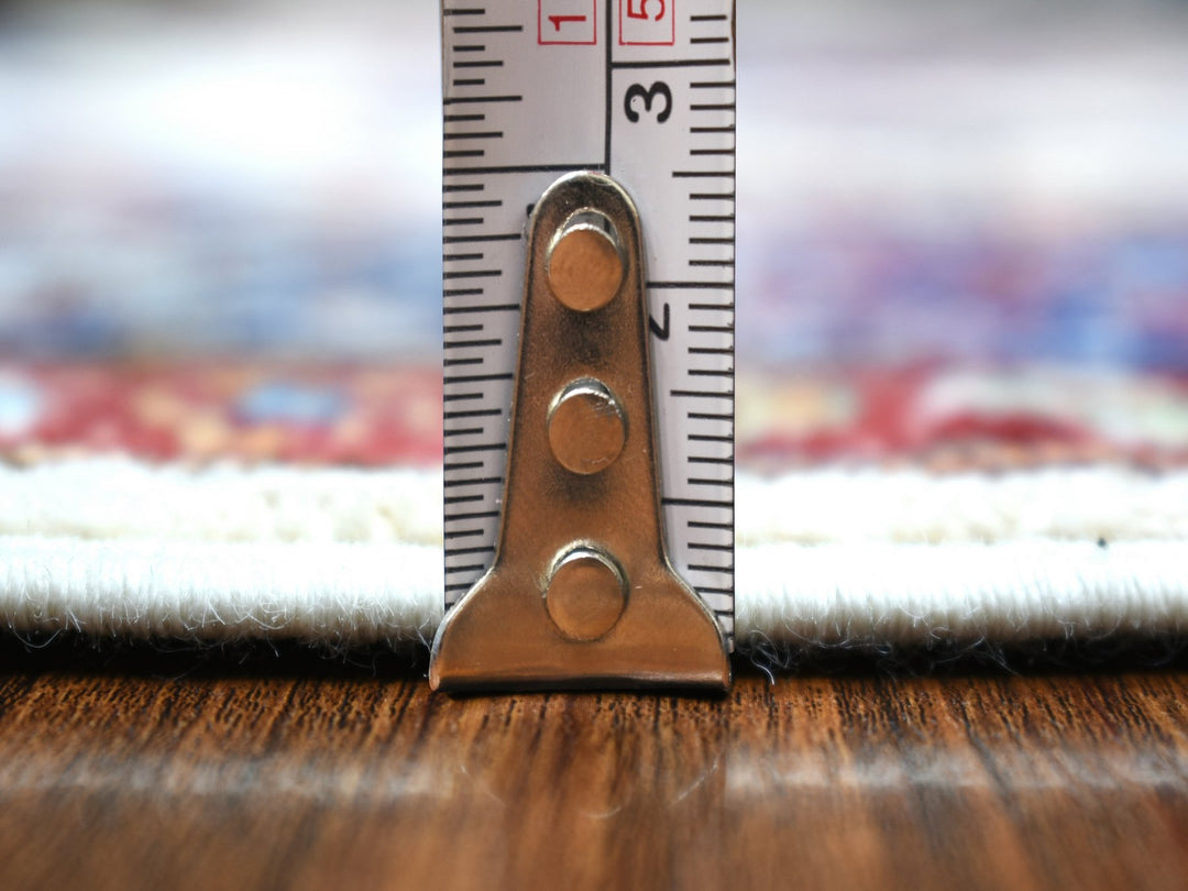 4'1" x 5'8" New Hand Knotted Ivory Wool Rectangle Oriental Rug - MOA10271687