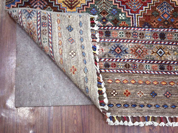 3'5" x 10'0" New Hand Knotted Grey Wool Runner Oriental Rug - MOA10271751