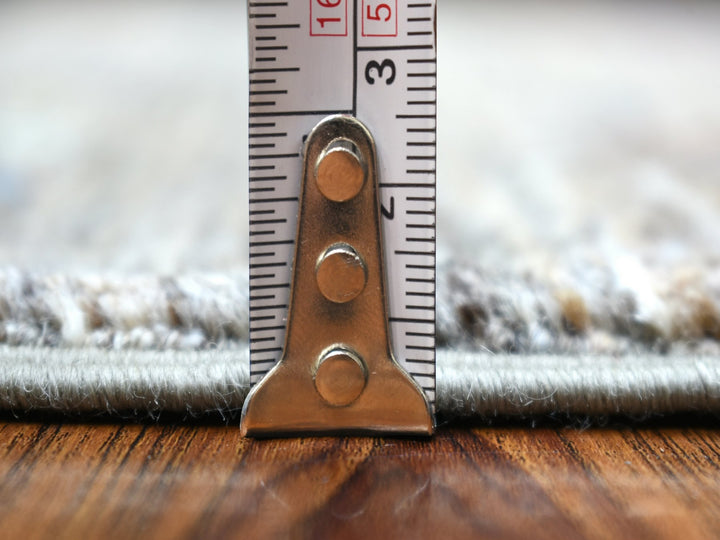 3'5" x 10'0" New Hand Knotted Grey Wool Runner Oriental Rug - MOA10271751