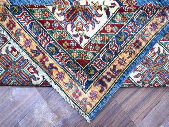 9'0" x 12'8" New Hand Knotted Blue Wool Rectangle Oriental Rug - MOA10272050