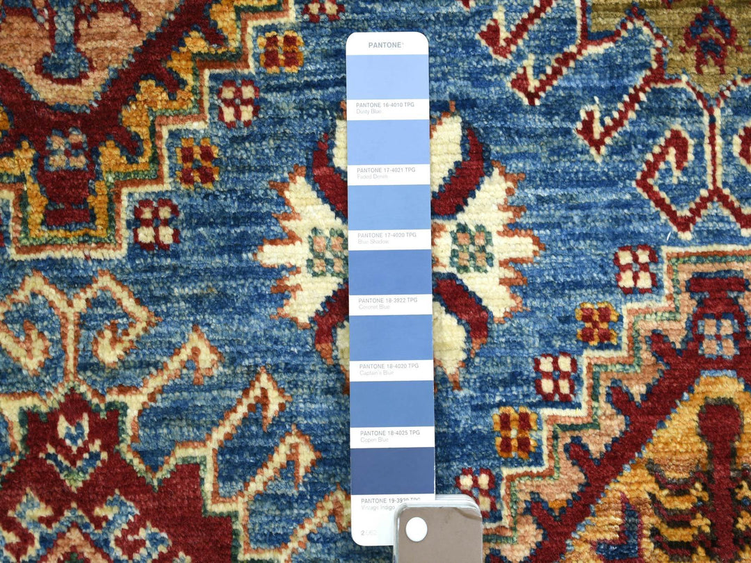 9'0" x 12'8" New Hand Knotted Blue Wool Rectangle Oriental Rug - MOA10272050