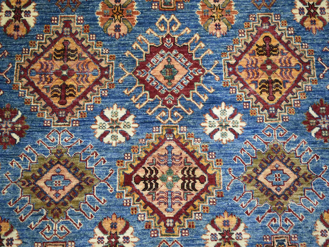 9'0" x 12'8" New Hand Knotted Blue Wool Rectangle Oriental Rug - MOA10272050