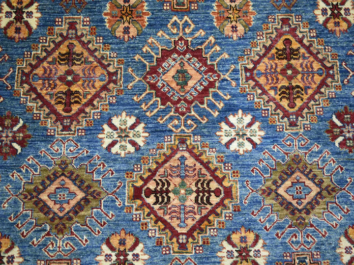 9'0" x 12'8" New Hand Knotted Blue Wool Rectangle Oriental Rug - MOA10272050