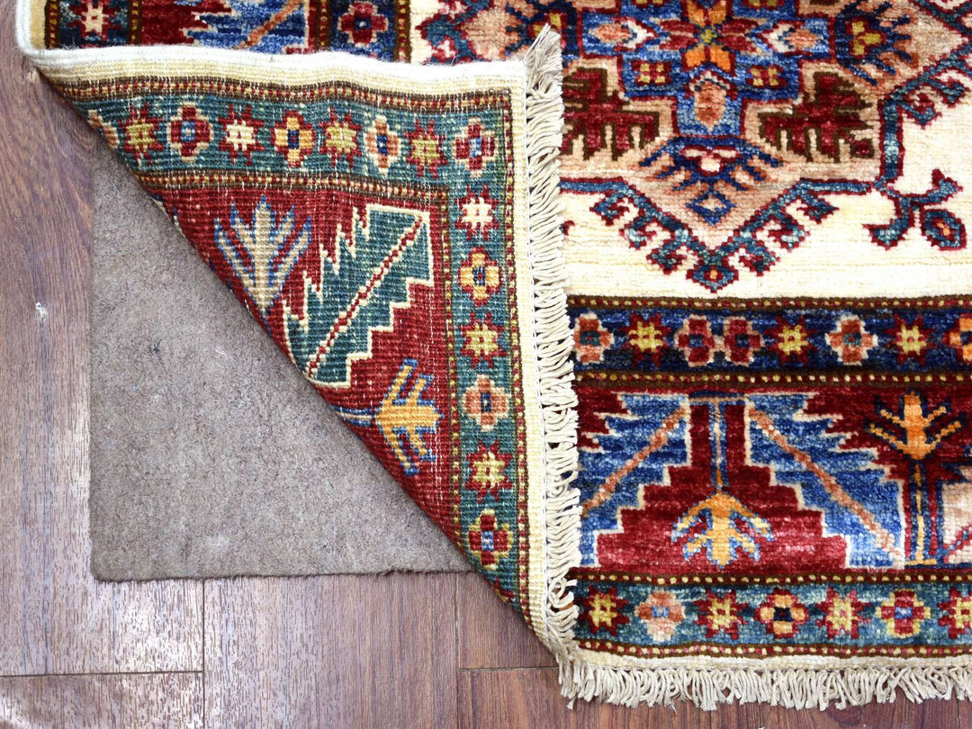 2'9" x 8'6" New Hand Knotted Ivory Wool Runner Oriental Rug - MOA10272053