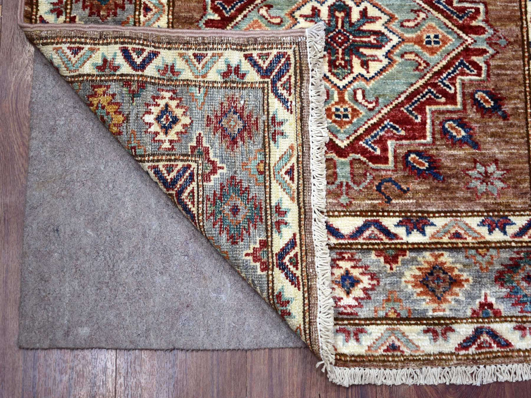 2'8" x 8'6" New Hand Knotted Brown Wool Runner Oriental Rug - MOA10272124