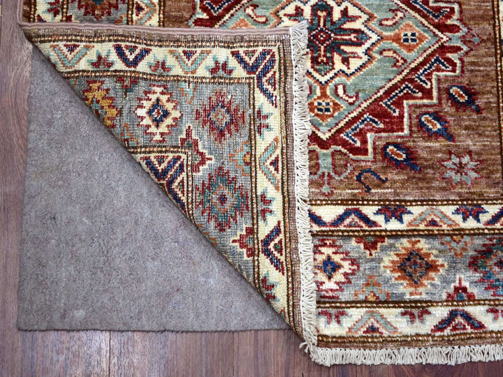 2'8" x 8'6" New Hand Knotted Brown Wool Runner Oriental Rug - MOA10272124