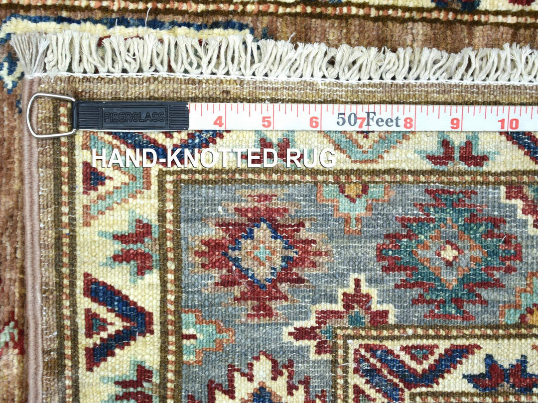 2'8" x 8'6" New Hand Knotted Brown Wool Runner Oriental Rug - MOA10272124