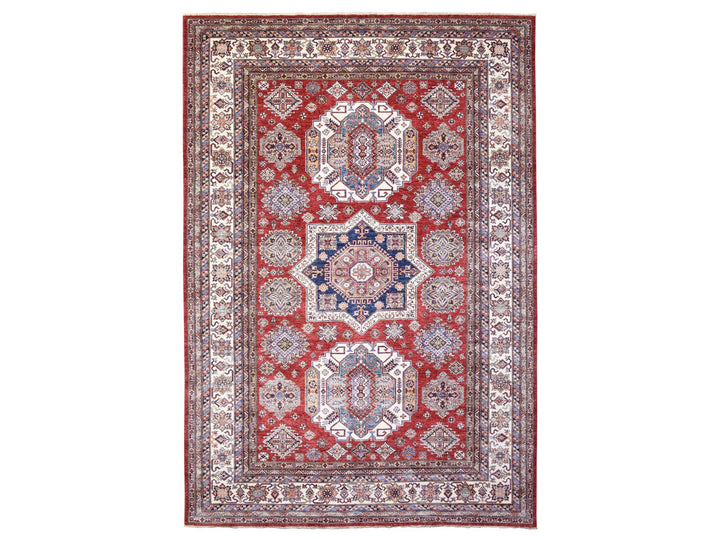 8'10" x 13'0" New Hand Knotted Red Wool Rectangle Oriental Rug - MOA10272549