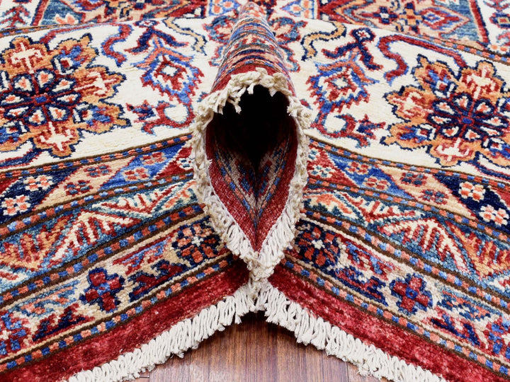 8'10" x 13'0" New Hand Knotted Red Wool Rectangle Oriental Rug - MOA10272549