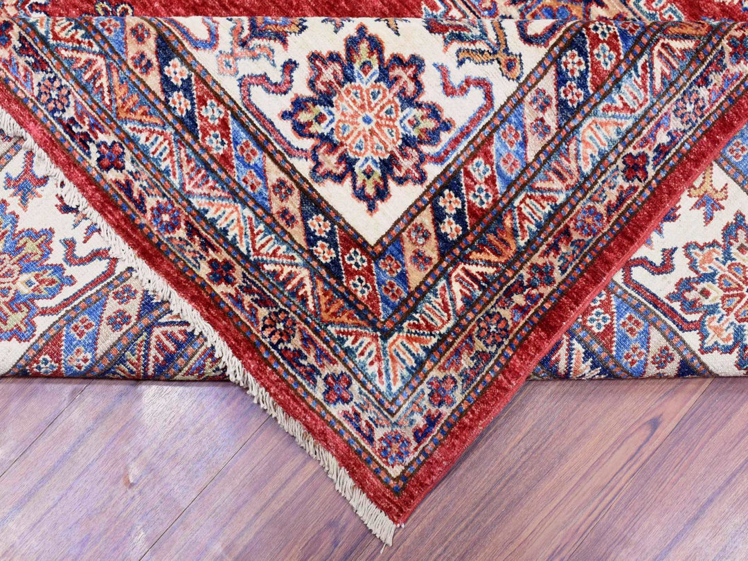 8'10" x 13'0" New Hand Knotted Red Wool Rectangle Oriental Rug - MOA10272549