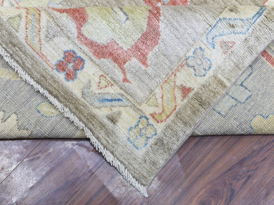 12'0" x 17'6" New Hand Knotted Brown Wool Rectangle Oriental Rug - MOA10272646