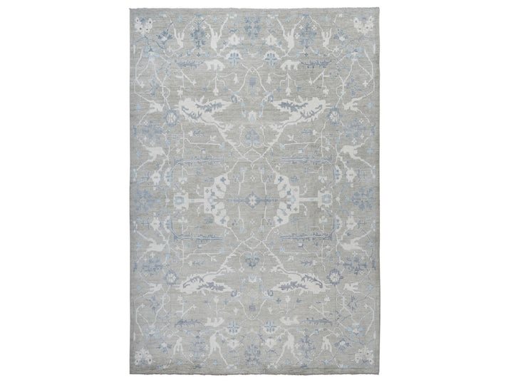 14'0" x 17'10" New Hand Knotted Grey Wool Rectangle Oriental Rug - MOA10272731