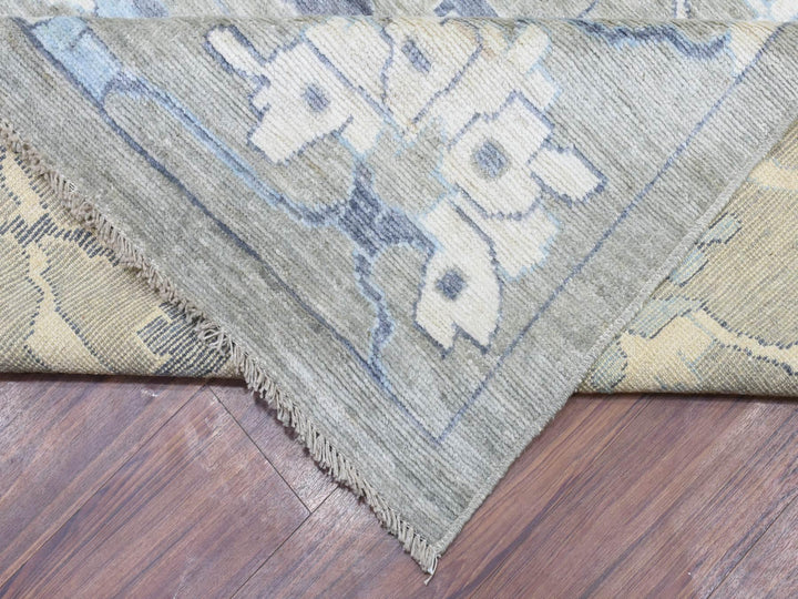 14'0" x 17'10" New Hand Knotted Grey Wool Rectangle Oriental Rug - MOA10272731