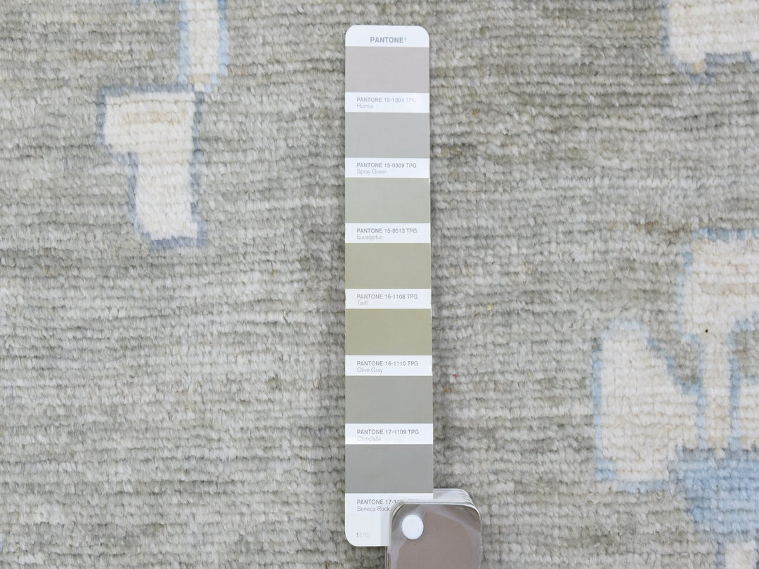 14'0" x 17'10" New Hand Knotted Grey Wool Rectangle Oriental Rug - MOA10272731