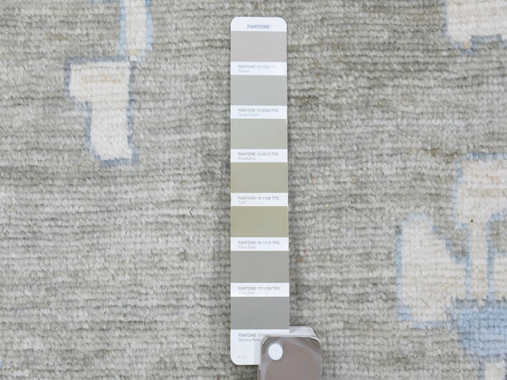 14'0" x 17'10" New Hand Knotted Grey Wool Rectangle Oriental Rug - MOA10272731