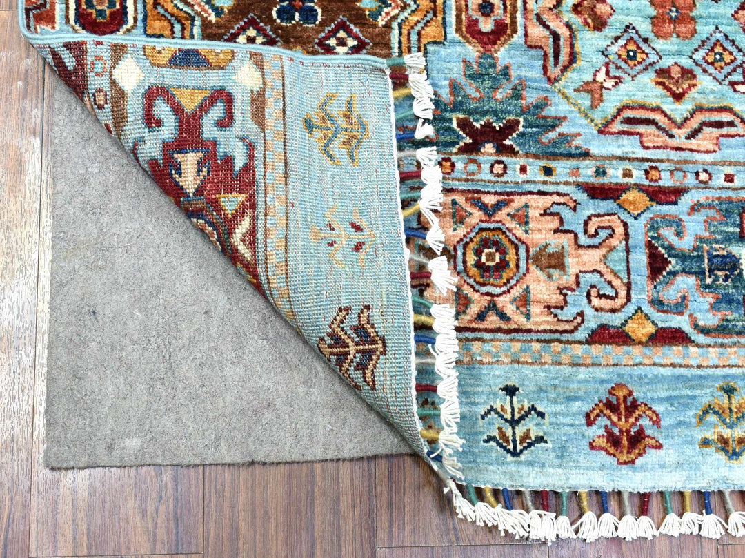 2'9" x 9'10" New Hand Knotted Blue Wool Runner Oriental Rug - MOA10272853