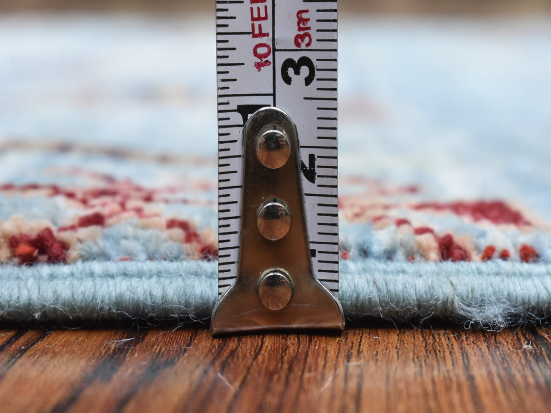 2'9" x 9'10" New Hand Knotted Blue Wool Runner Oriental Rug - MOA10272853