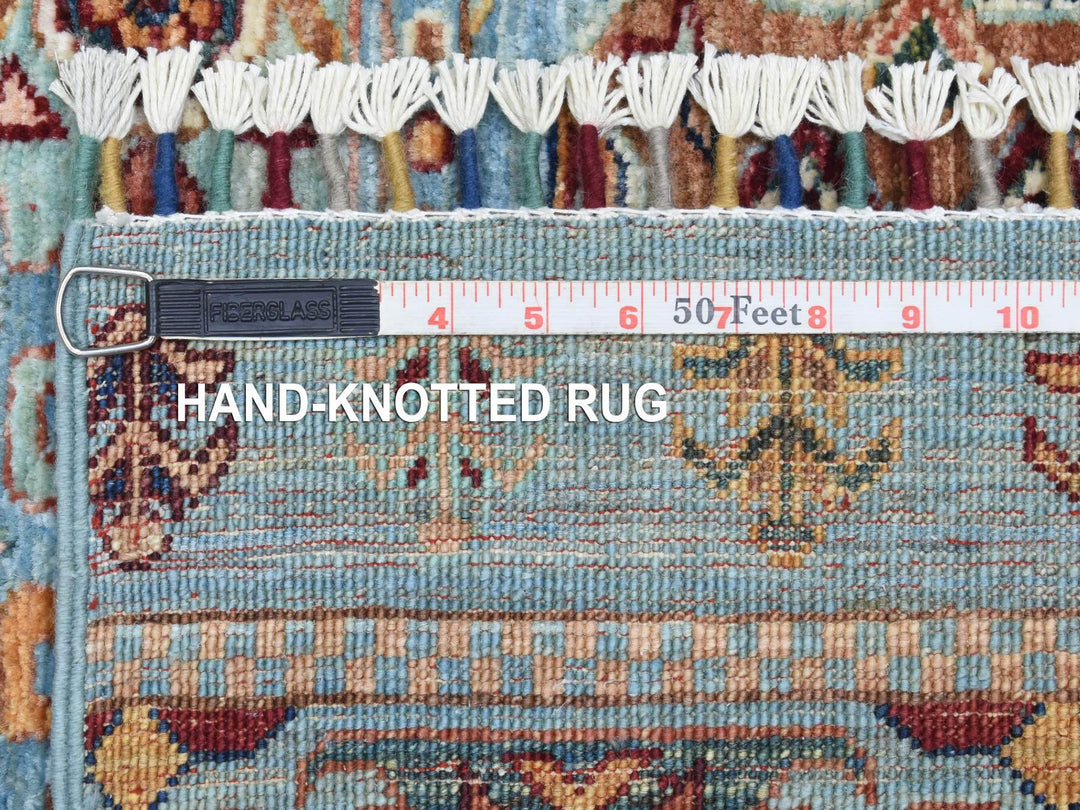 2'9" x 9'10" New Hand Knotted Blue Wool Runner Oriental Rug - MOA10272853