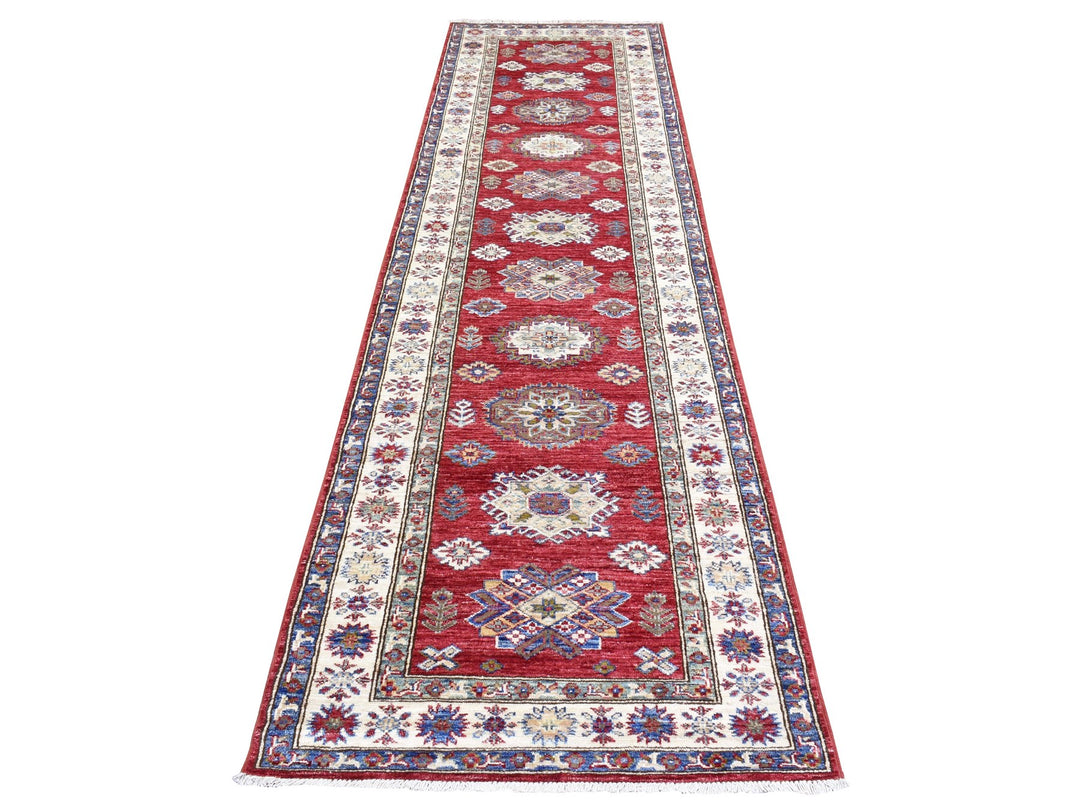 3'0" x 11'0" New Hand Knotted Red Wool Runner Oriental Rug - MOA10272908