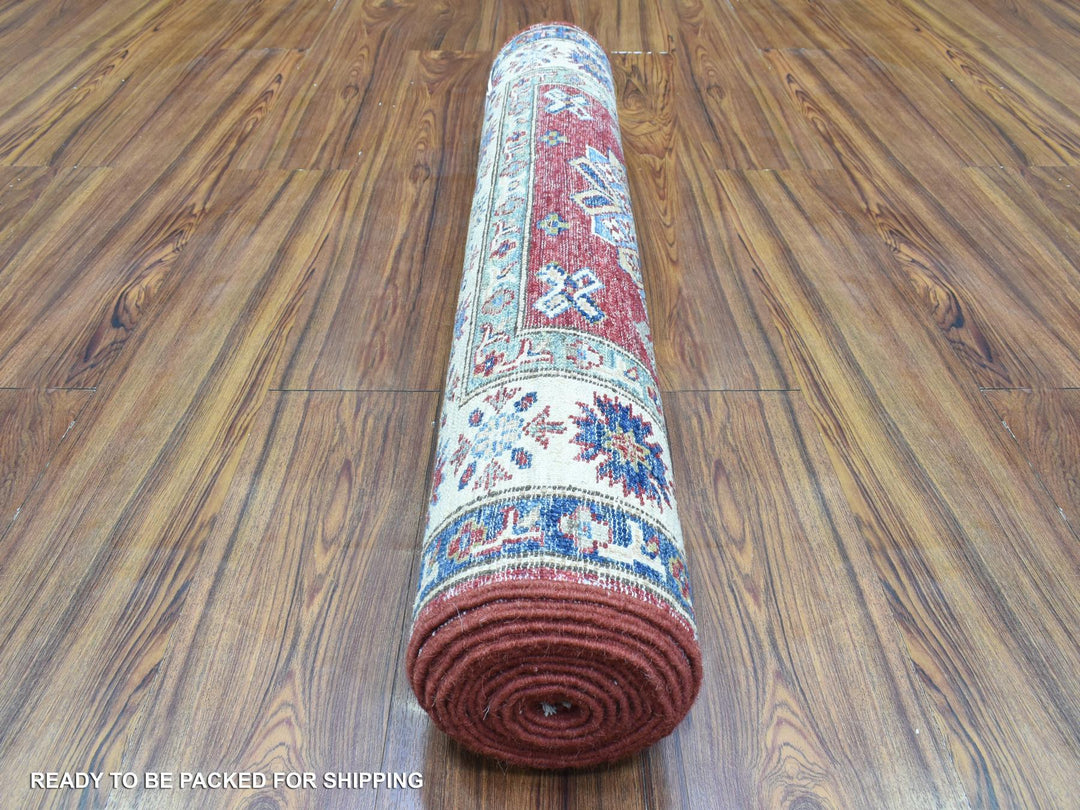 3'0" x 11'0" New Hand Knotted Red Wool Runner Oriental Rug - MOA10272908