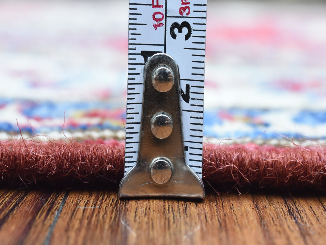 3'1" x 11'0" New Hand Knotted Red Wool Runner Oriental Rug - MOA10272910