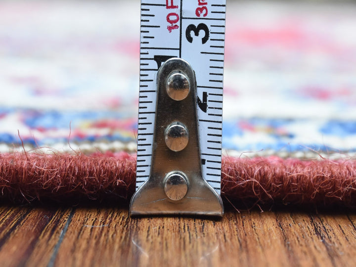 3'1" x 11'0" New Hand Knotted Red Wool Runner Oriental Rug - MOA10272910