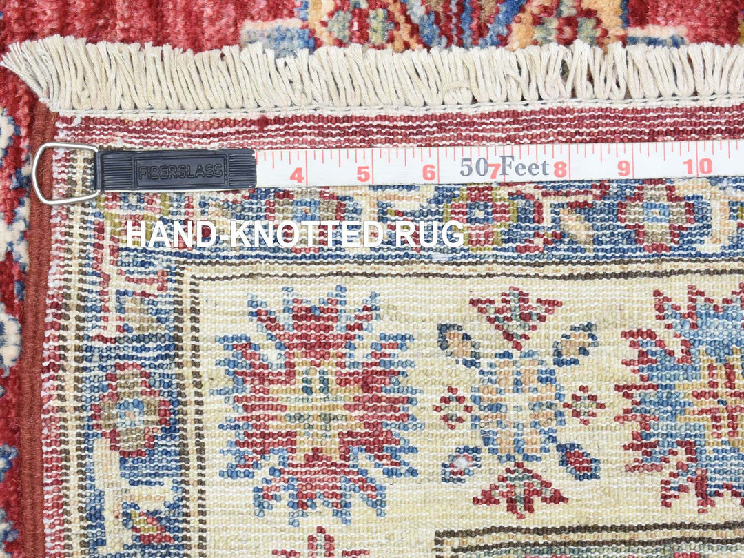 3'1" x 11'0" New Hand Knotted Red Wool Runner Oriental Rug - MOA10272910