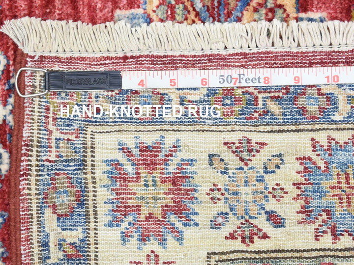 3'1" x 11'0" New Hand Knotted Red Wool Runner Oriental Rug - MOA10272910