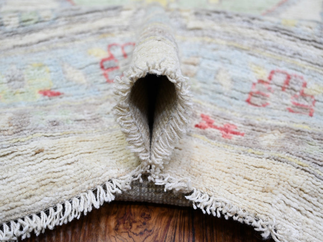 13'10" x 19'0" New Hand Knotted Ivory Wool Rectangle Oriental Rug - MOA10273797