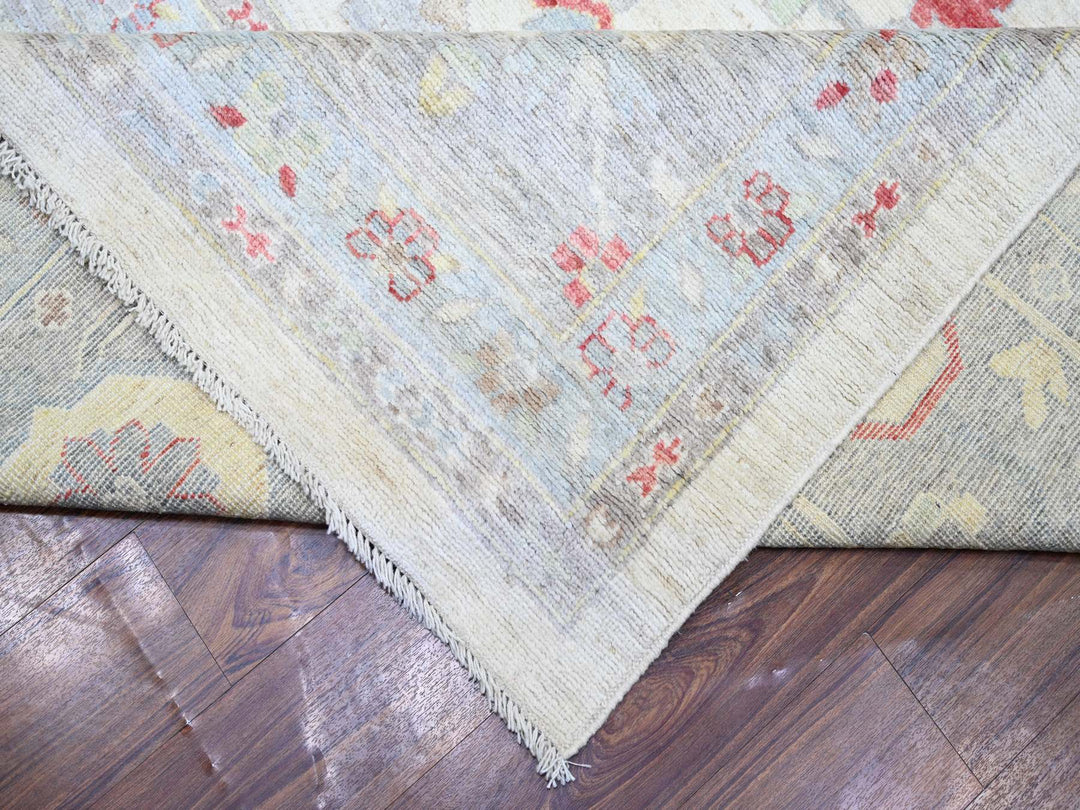 13'10" x 19'0" New Hand Knotted Ivory Wool Rectangle Oriental Rug - MOA10273797