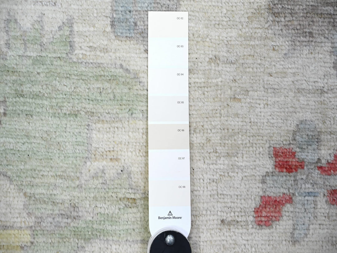 13'10" x 19'0" New Hand Knotted Ivory Wool Rectangle Oriental Rug - MOA10273797