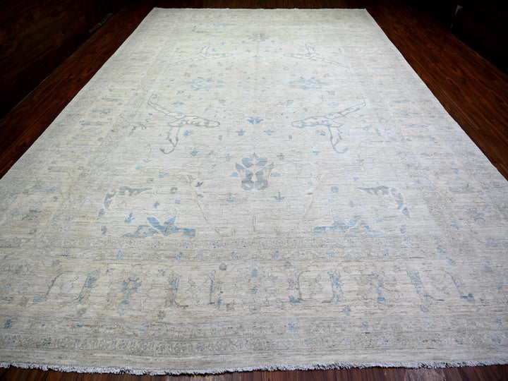 11'6" x 17'4" New Hand Knotted Grey Wool Rectangle Oriental Rug - MOA10274206