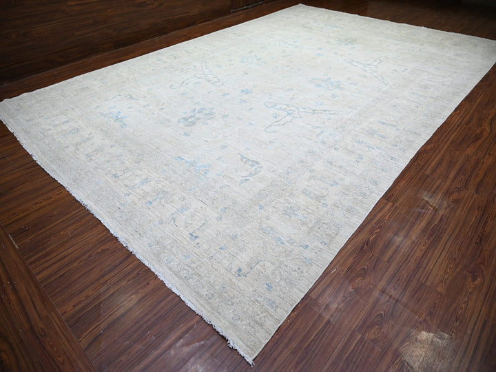 11'6" x 17'4" New Hand Knotted Grey Wool Rectangle Oriental Rug - MOA10274206