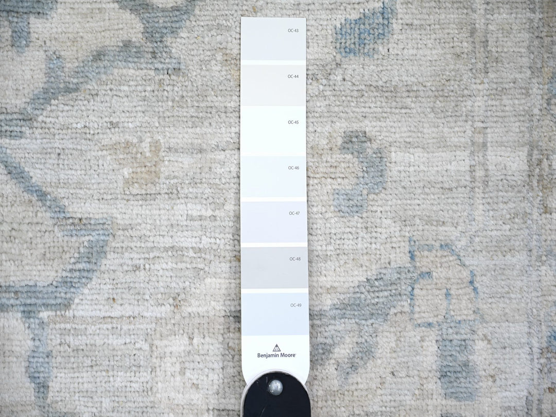 11'6" x 17'4" New Hand Knotted Grey Wool Rectangle Oriental Rug - MOA10274206