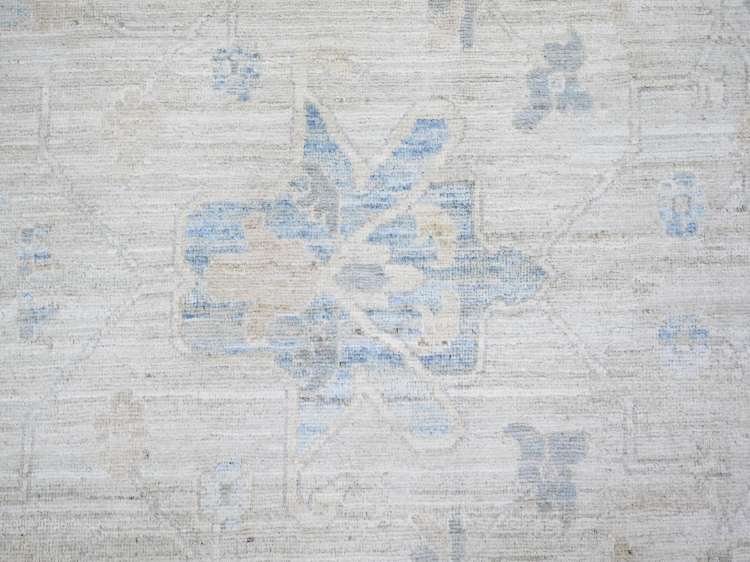 11'6" x 17'4" New Hand Knotted Grey Wool Rectangle Oriental Rug - MOA10274206