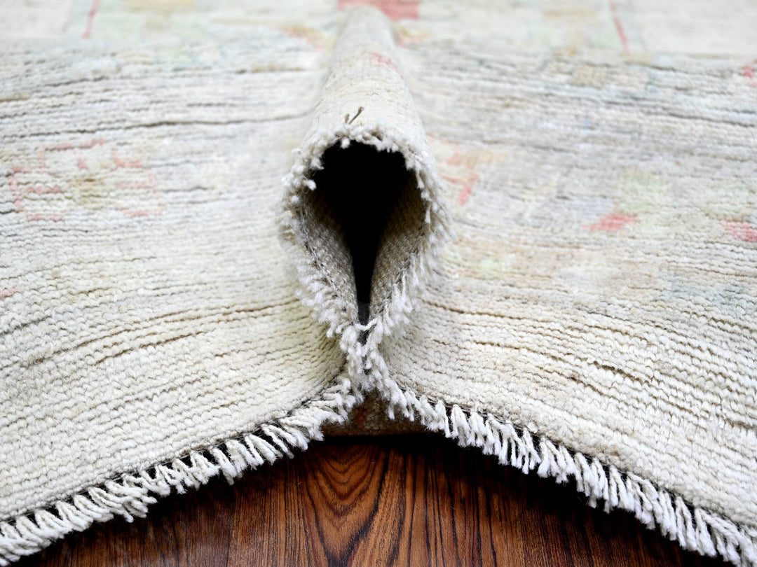 13'10" x 19'2" New Hand Knotted Beige Wool Rectangle Oriental Rug - MOA10274275