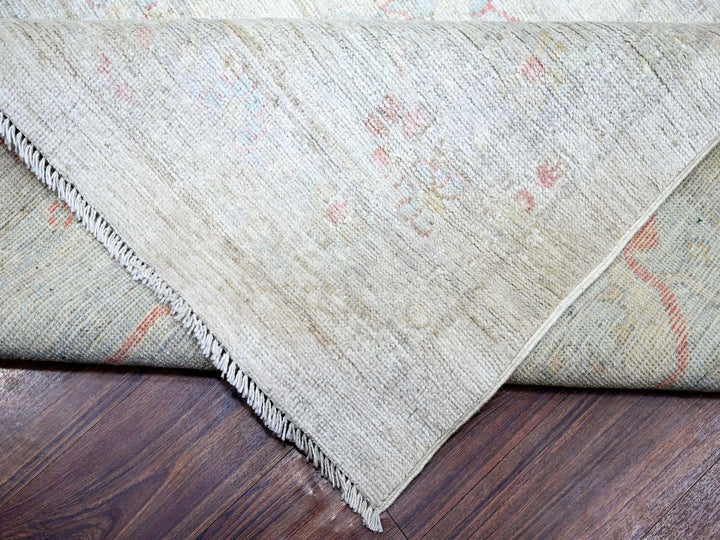 13'10" x 19'2" New Hand Knotted Beige Wool Rectangle Oriental Rug - MOA10274275