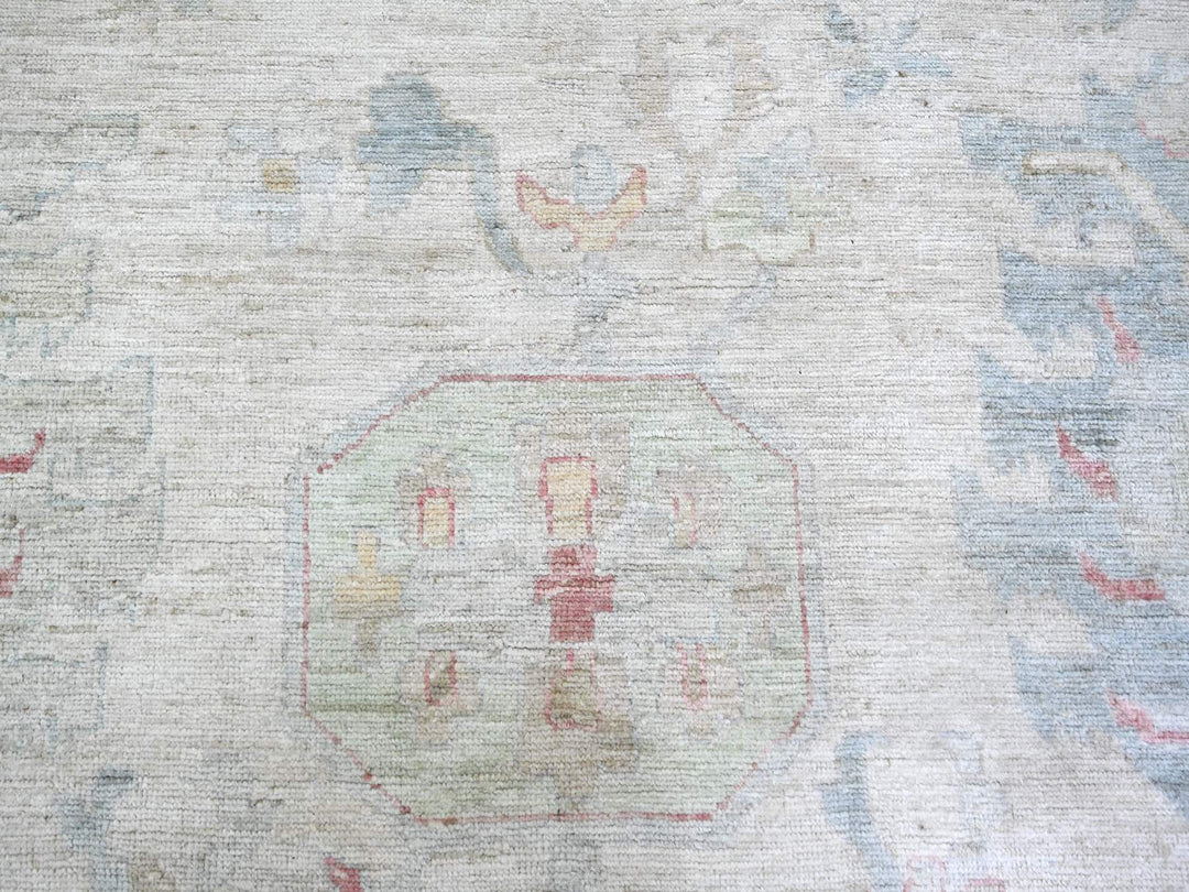 13'10" x 19'2" New Hand Knotted Beige Wool Rectangle Oriental Rug - MOA10274275