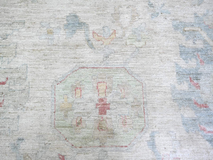 13'10" x 19'2" New Hand Knotted Beige Wool Rectangle Oriental Rug - MOA10274275