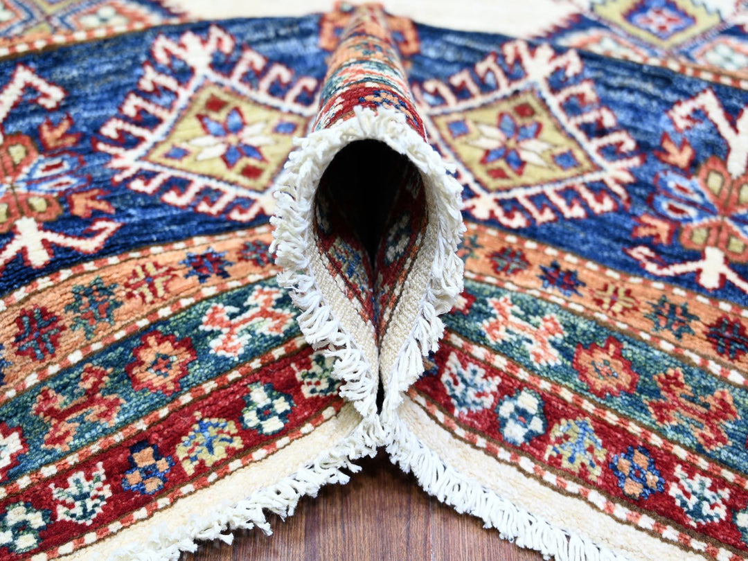 8'4" x 11'5" New Hand Knotted Ivory Wool Rectangle Oriental Rug - MOA10274547