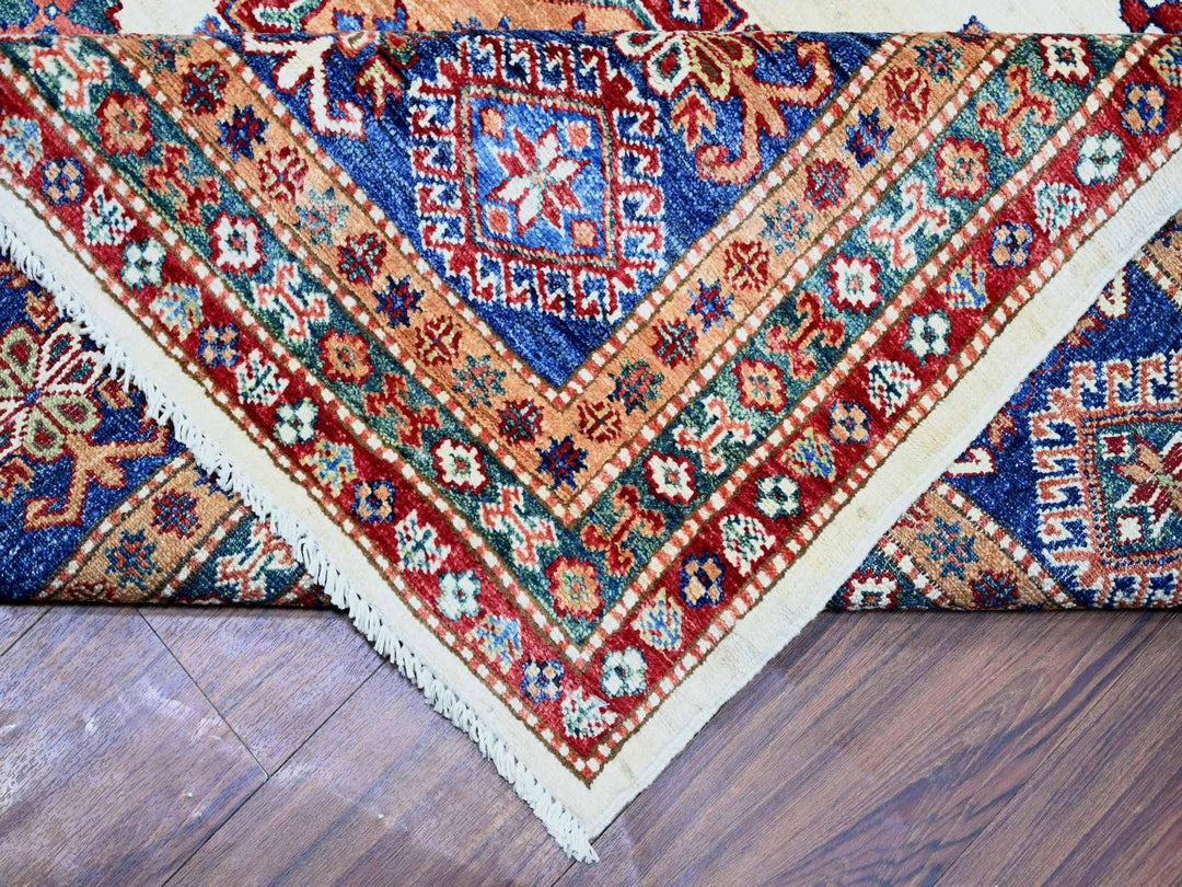 8'4" x 11'5" New Hand Knotted Ivory Wool Rectangle Oriental Rug - MOA10274547