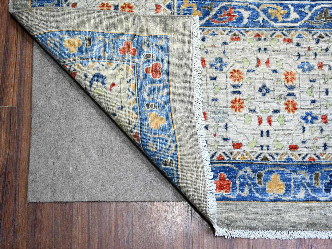 11'9" x 16'1" New Hand Knotted Grey Wool Rectangle Oriental Rug - MOA10274556