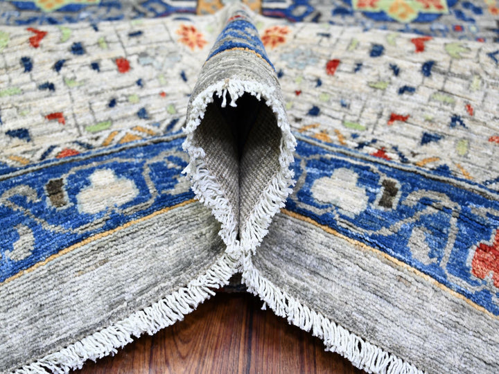 11'9" x 16'1" New Hand Knotted Grey Wool Rectangle Oriental Rug - MOA10274556