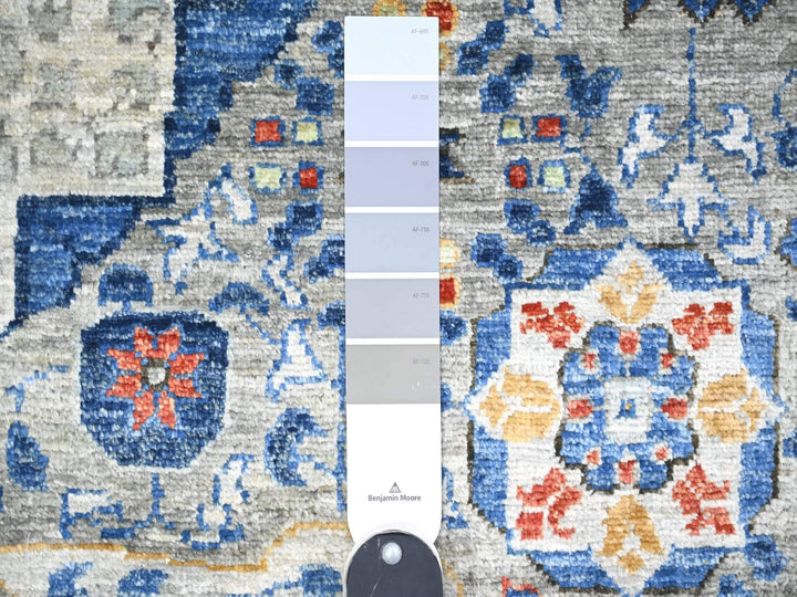 11'9" x 16'1" New Hand Knotted Grey Wool Rectangle Oriental Rug - MOA10274556