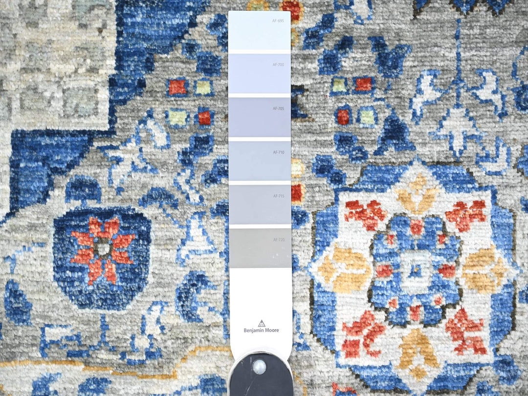 11'9" x 16'1" New Hand Knotted Grey Wool Rectangle Oriental Rug - MOA10274556