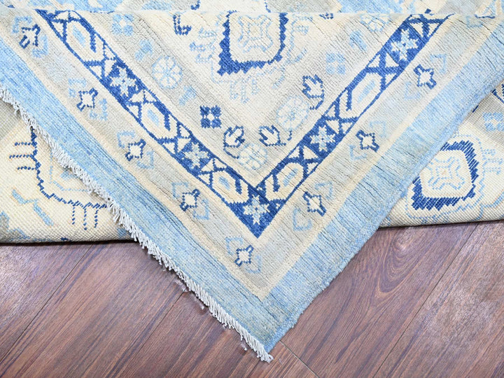 12'1" x 17'4" New Hand Knotted Blue Wool Rectangle Oriental Rug - MOA10274602