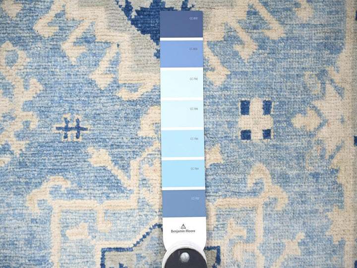 12'1" x 17'4" New Hand Knotted Blue Wool Rectangle Oriental Rug - MOA10274602