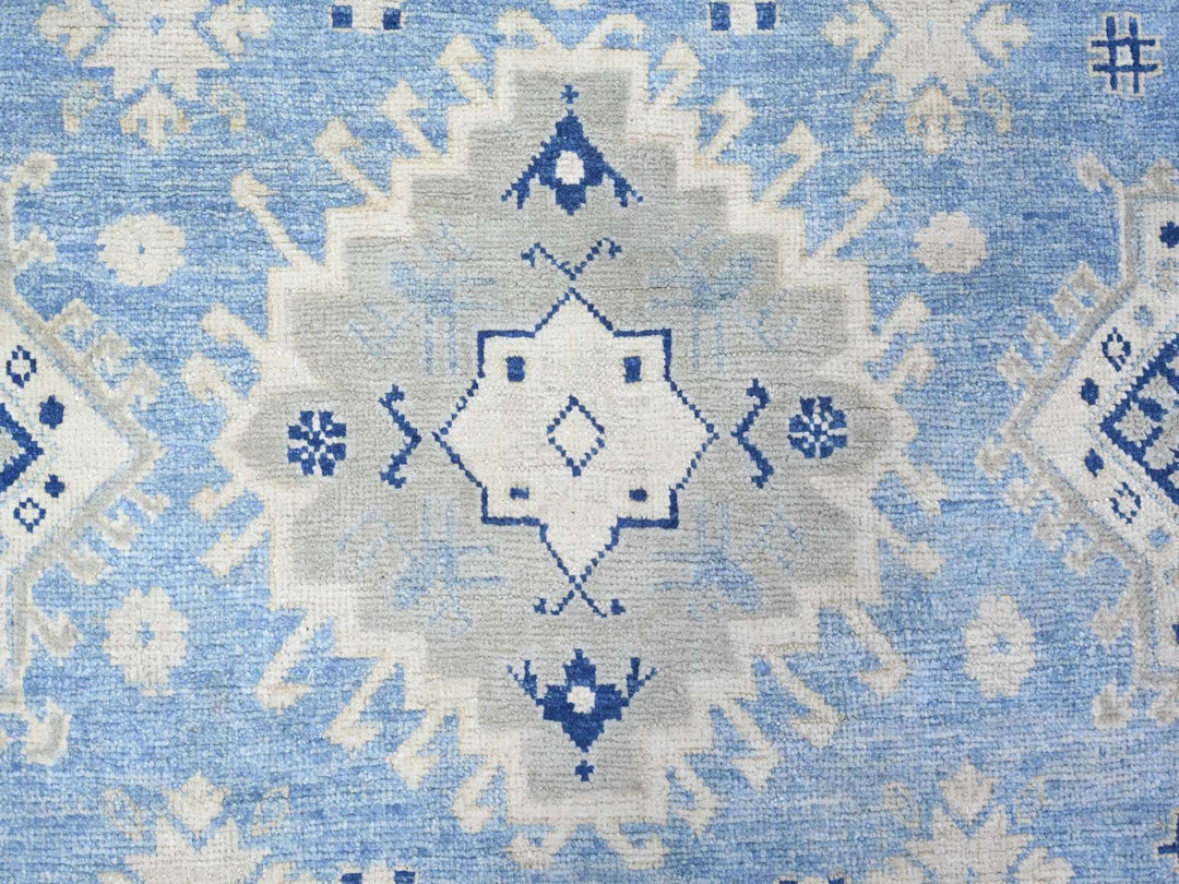 12'1" x 17'4" New Hand Knotted Blue Wool Rectangle Oriental Rug - MOA10274602